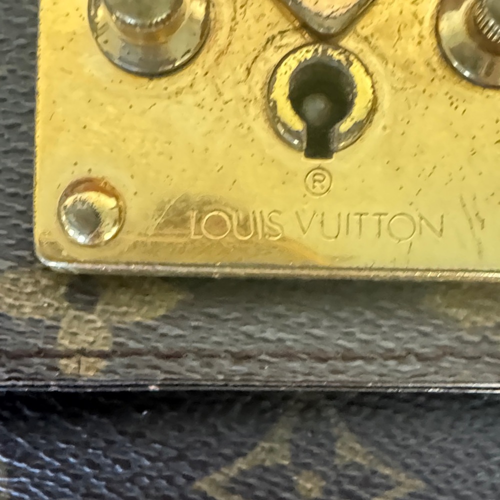 Louis Vuitton Black and Brown Monogram Satchel - Picture 9 of 13